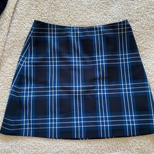 Aritzia Wilfred Plaid Blue Mini Skirt